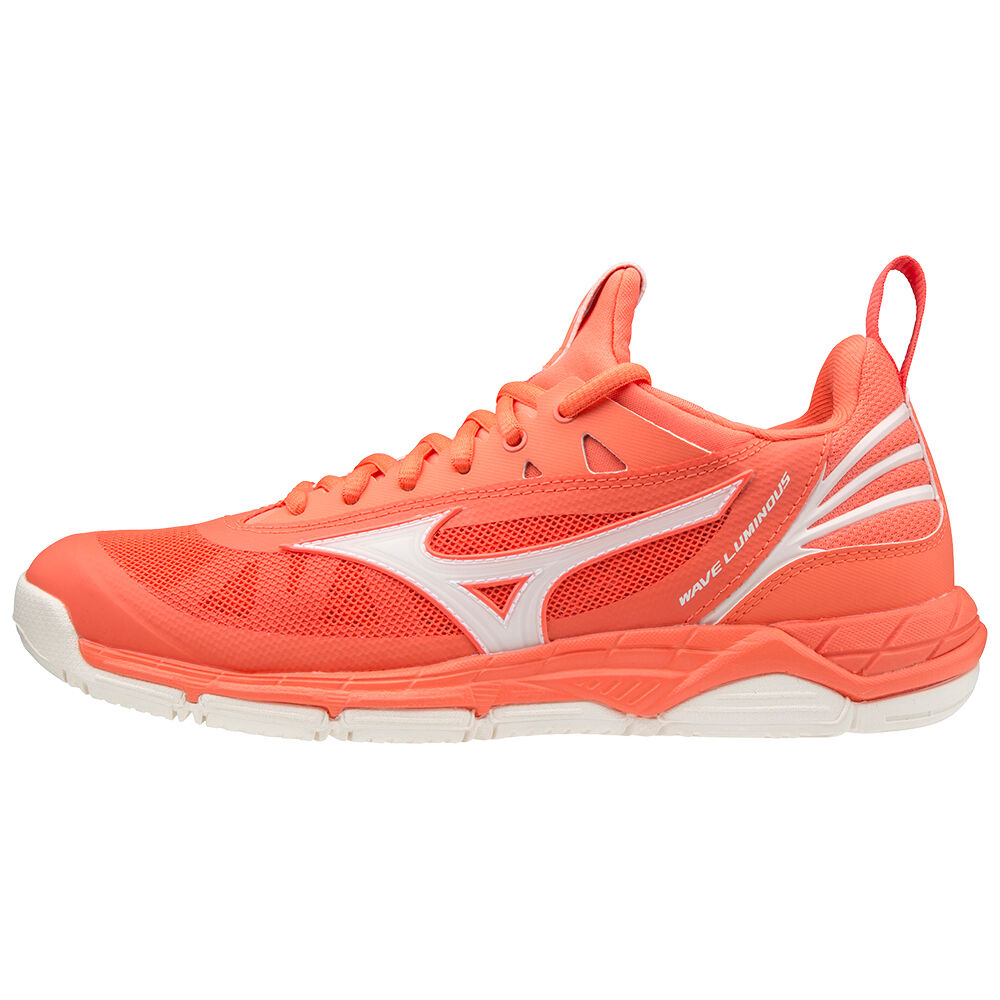 Mizuno Wave Luminous - Bayan Voleybol Ayakkabısı - Mercan/Beyaz Türkiye (GKPWFR-895)